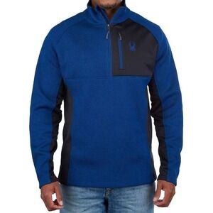 Spyder Gait Half Zip Performance Fleece‎ Blue Black Men's XL
